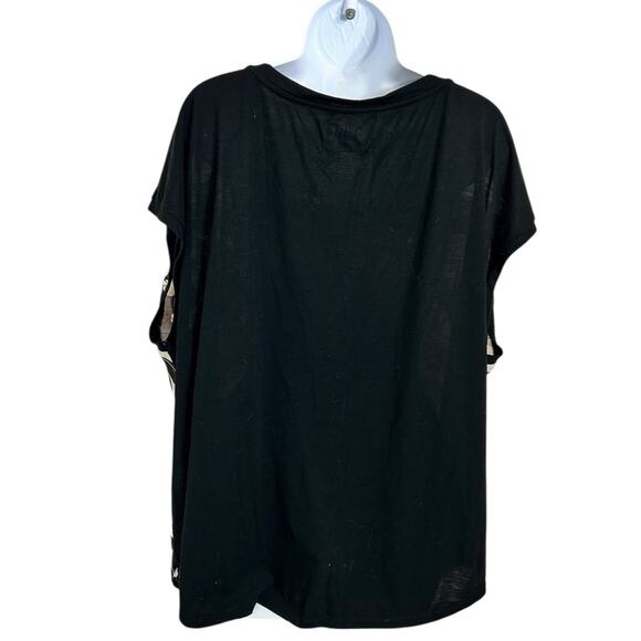 Felix The Cat Black White Sleeveless Blouse Sz 2X 18/20 2 Torrid Semi Sheer Top - Picture 6 of 7